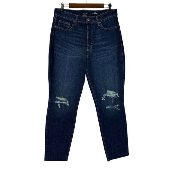 Old Navy High-Waisted Button-Fly O.G. Straight Ripped Cut-Off Jeans size 12 - Picture 2 of 11